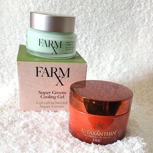 Duo - FarmX Super Greens Cooling Gel & DHC Astaxanthin Collagen All-in-One (NIB)